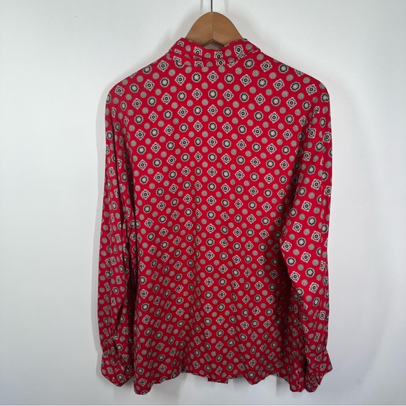 Vintage Pendleton Red Print Button Up blouse Size 18 - Picture 6 of 6